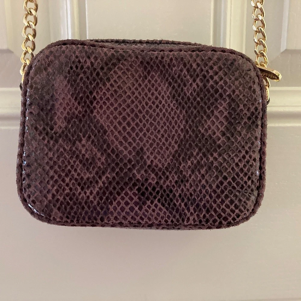 Michael Kors Purple Snake Embossed Leather Jet Set Crossbody Bag/$138 RETAIL/NEW